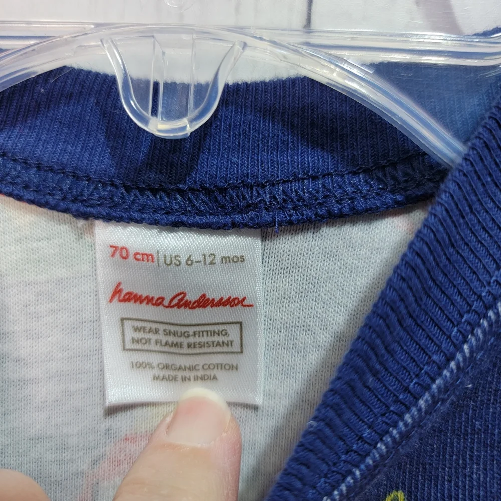 Hanna Andersson Infant Organic Cotton Holiday Sleeper Size 70 / 6-12M Zip Front.
